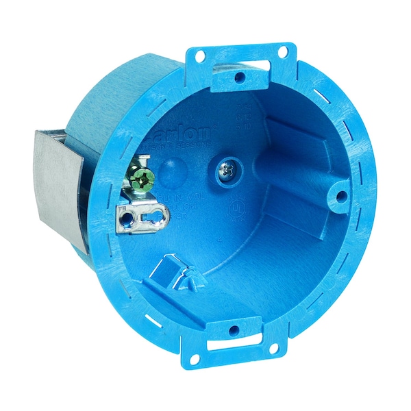 14-1/2 Cu In Round Thermoplastic 1 Gang Electrical Ceiling Box Blue
